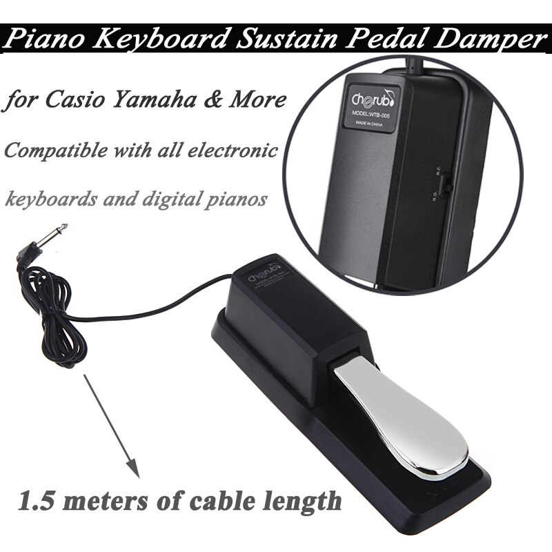Piano Keyboard Sustain Pedal Damper Chrome Plated Pedal & Plastic Shell Musical Instruments