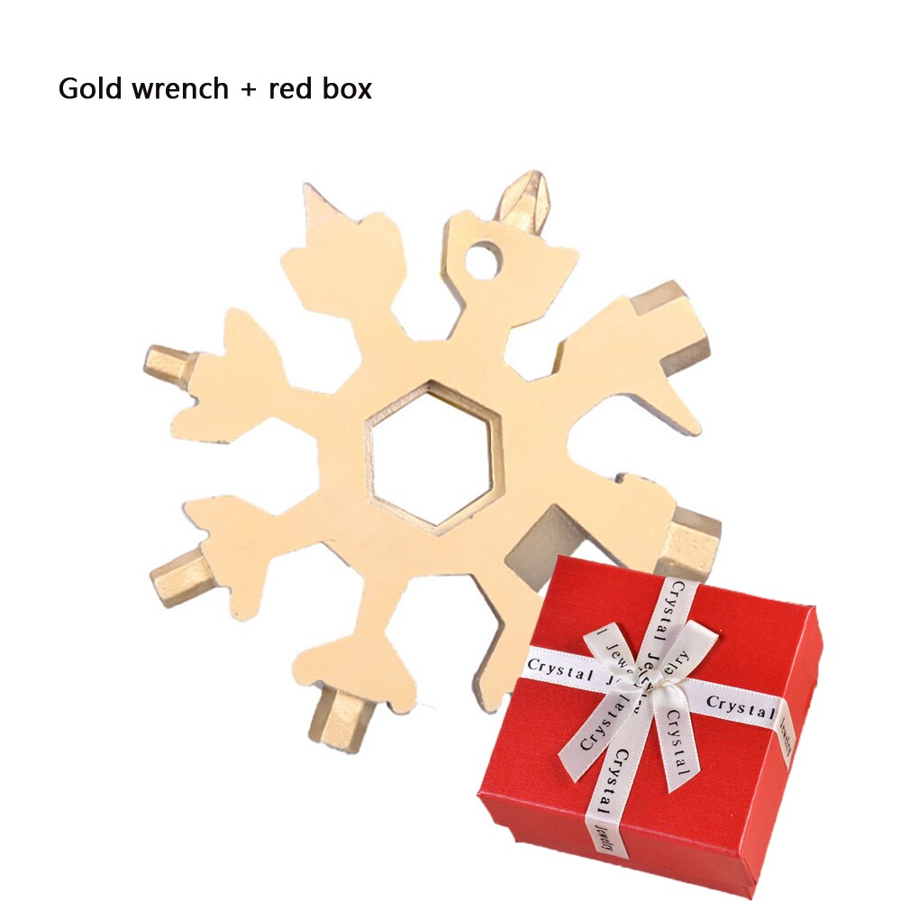 18 in 1 Tragbare Multifunktionale Schneeflocke bilden Schlüssel Saker 18-in-1 Schneeflocke Multi-Werkzeug Mini Tasche schlüssel: Weiß