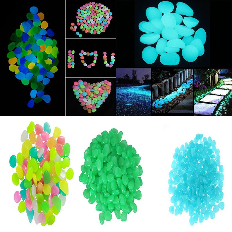 100 stuks lichtgevende keien, kiezelstenen, gloeiend in het donker voor aquarium, aquarium, grinddecoraties voor de tuin