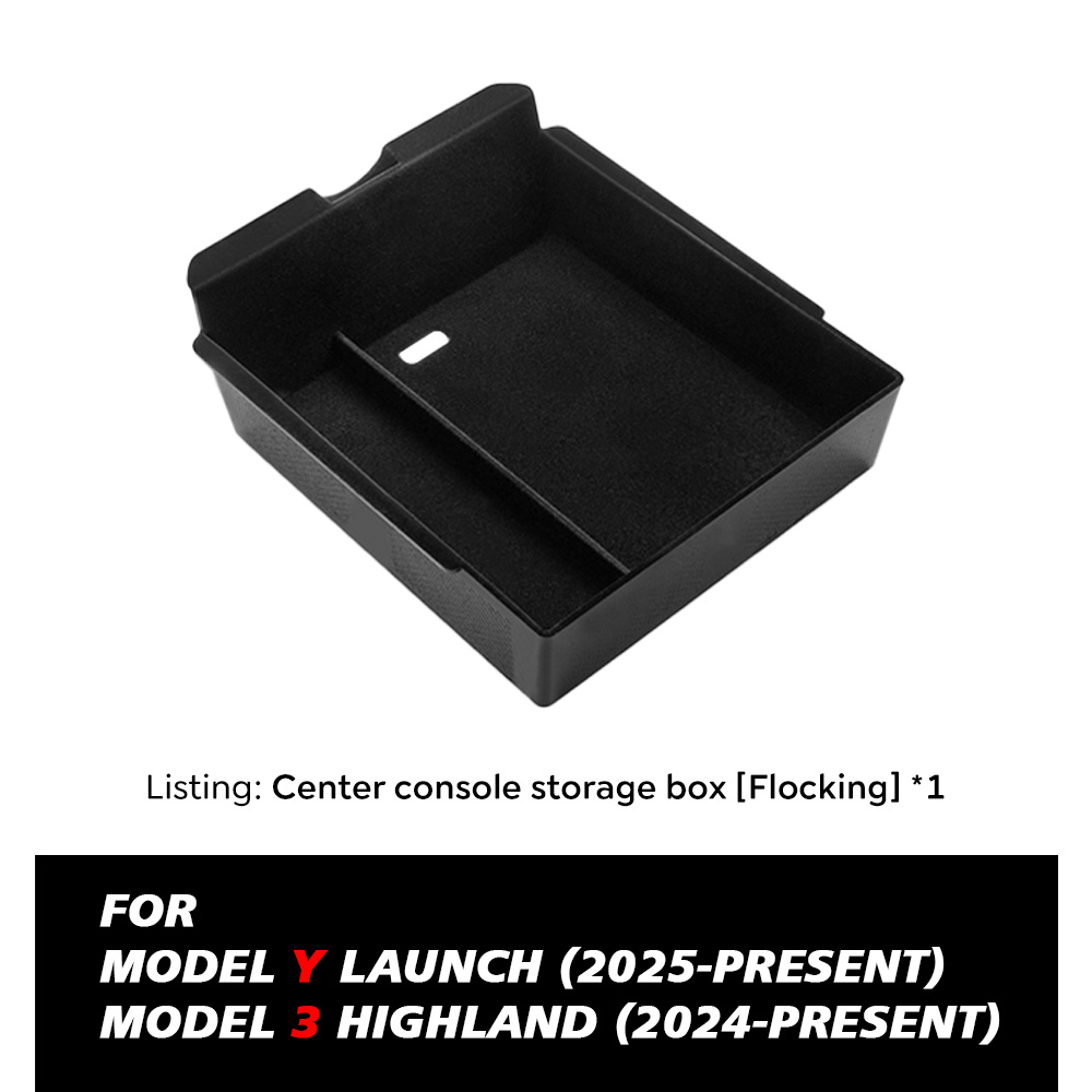 Pour Tesla modèle Y lancement 2025 modèle 3 Highland 2024 Console centrale étui de rangement pour lunettes accoudoir boîte de rangement supérieure: Or