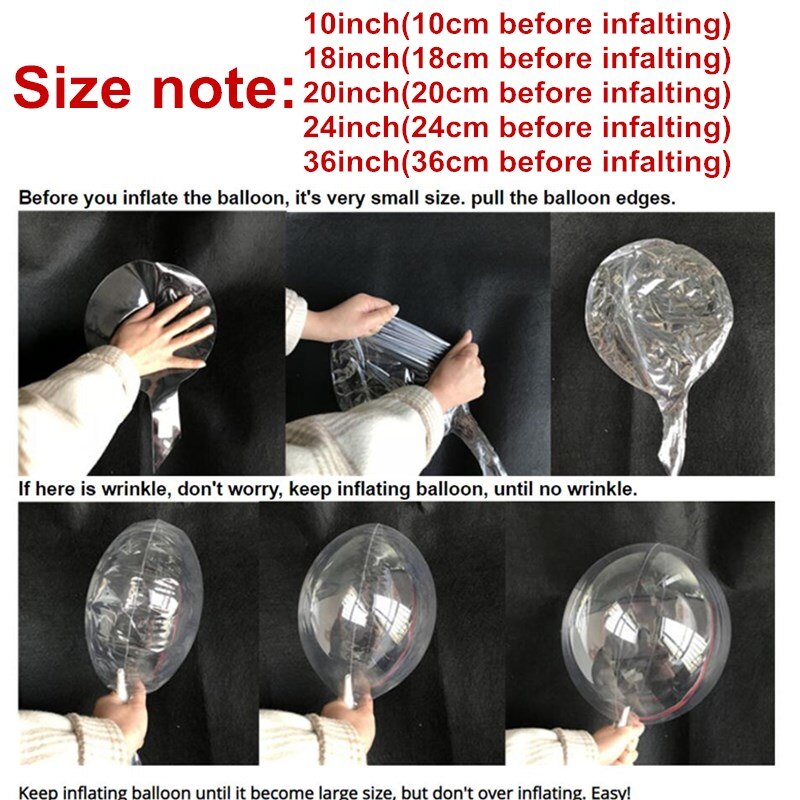 1pc helium bobo ballonger gjennomsiktig pvc ballong 12/24/36 tommers bursdagsfest dekorasjon luftballonger bryllup dekor favoriserer