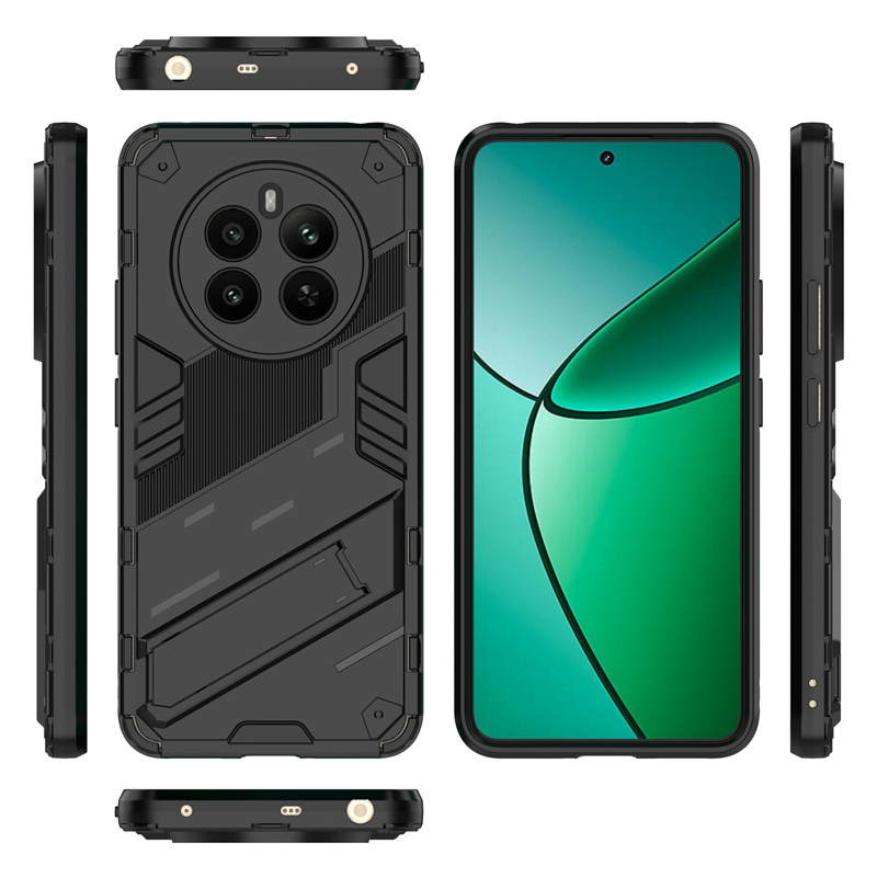 Voor Realme 12 Plus 5G Case Armor Schokbestendige Telefoonhoesjes Voor Oppo Realmi 12 Plus Realme 12 + 5G Magnetische Autohouder Stand Cover