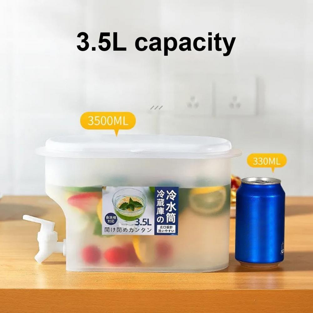 3.5L Water Jug Large Capacity Output Tap Plastic Multi-use Food Grade Materials Cool Drink Jug for Home
