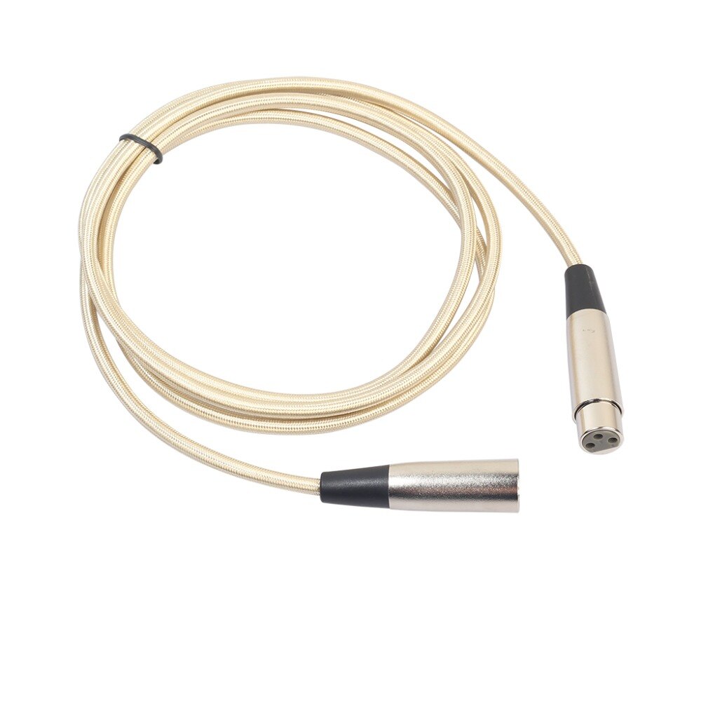 3- pins xlr mannelijke naar vrouwelijke microfoon audiokabel verlengkabel audio gevlochten afscherming microfoonkabel gouden draad lijn 0.3m/1m/1.8m/3m