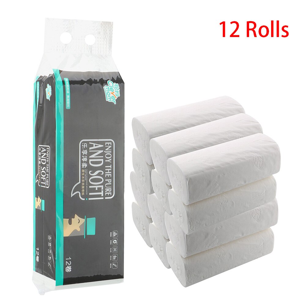 12 Rolls/Lot Coreless Toilet Paper Toilet Roll Paper Toilet Paper Wood Pulp Home Bath Kitchen Tissue Roll 4 Layers