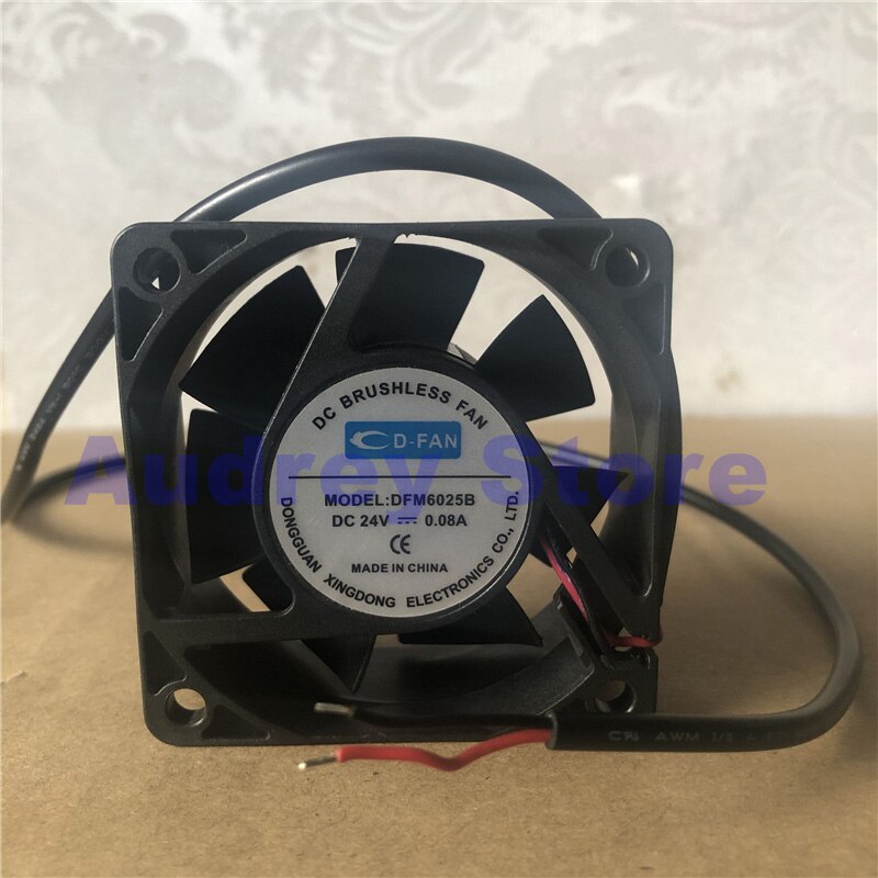 original D-FAN DFM6025B 6025 6CM 24V 0.08A 2-wire double ball cooling fan air blower