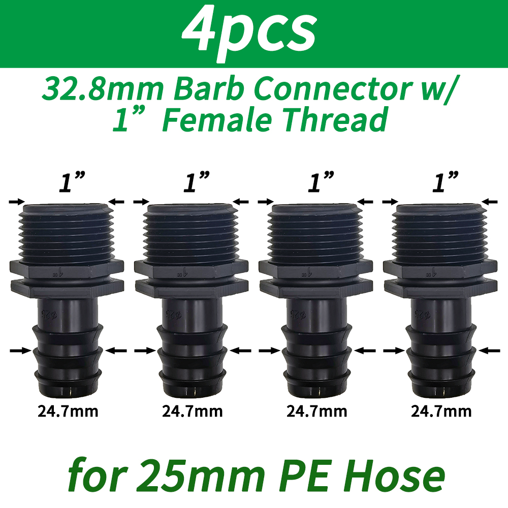 1/2" 3/4" Male Female Thread Connector To Barb 16mm 20mm 25mm PE Hose Adapter Tee Elbow Garden Irrigation Drip Watering System: Navy Blue