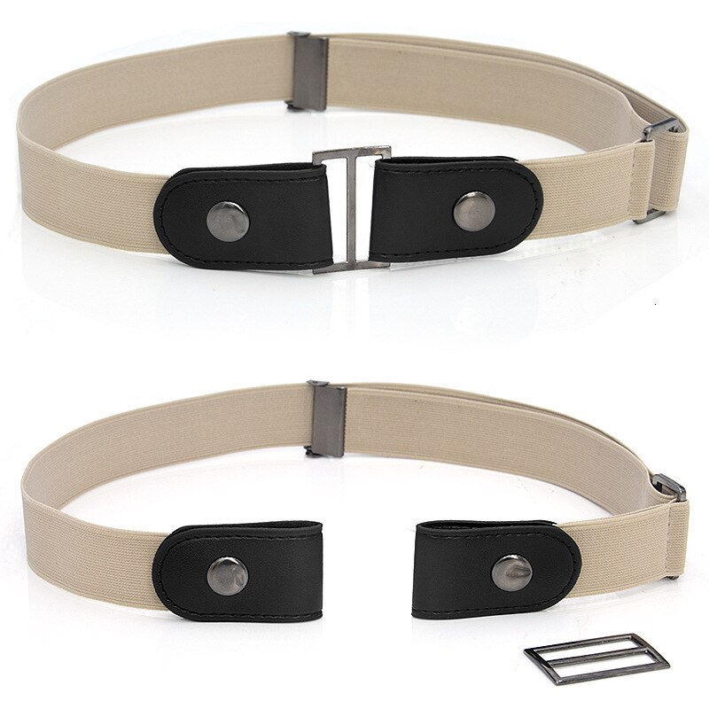 Easy Belt Buckle Free Hidden Invisible Belts For Women Elastic Without Buckle Leather Belt Men No Buckle Waistband For Jeans