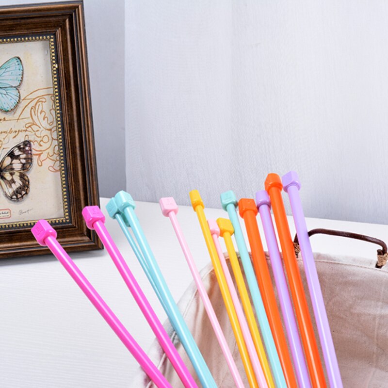 2pcs 25cm Knitting Needles 4.0mm-10.0mm Single Point Yarn Weave Knitting Needles Hook For Scarf Sweater Clothes Tools