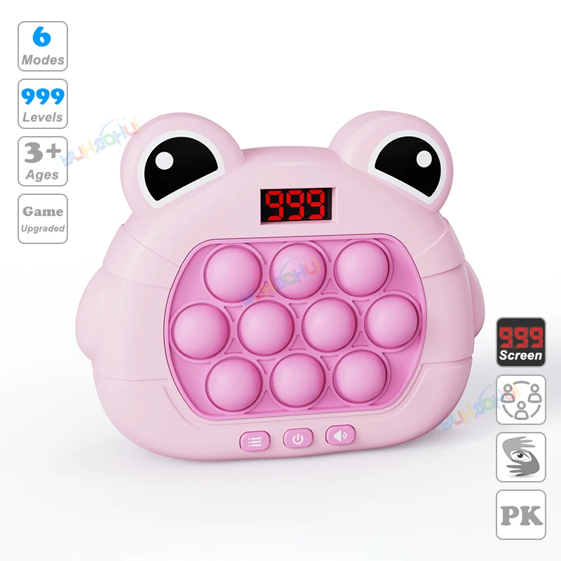 Consola de juegos de empuje rápido con luz Pop electrónica mejorada, juguetes para niños y adultos, juguete antiestrés, máquina de juego interactiva: Rojo