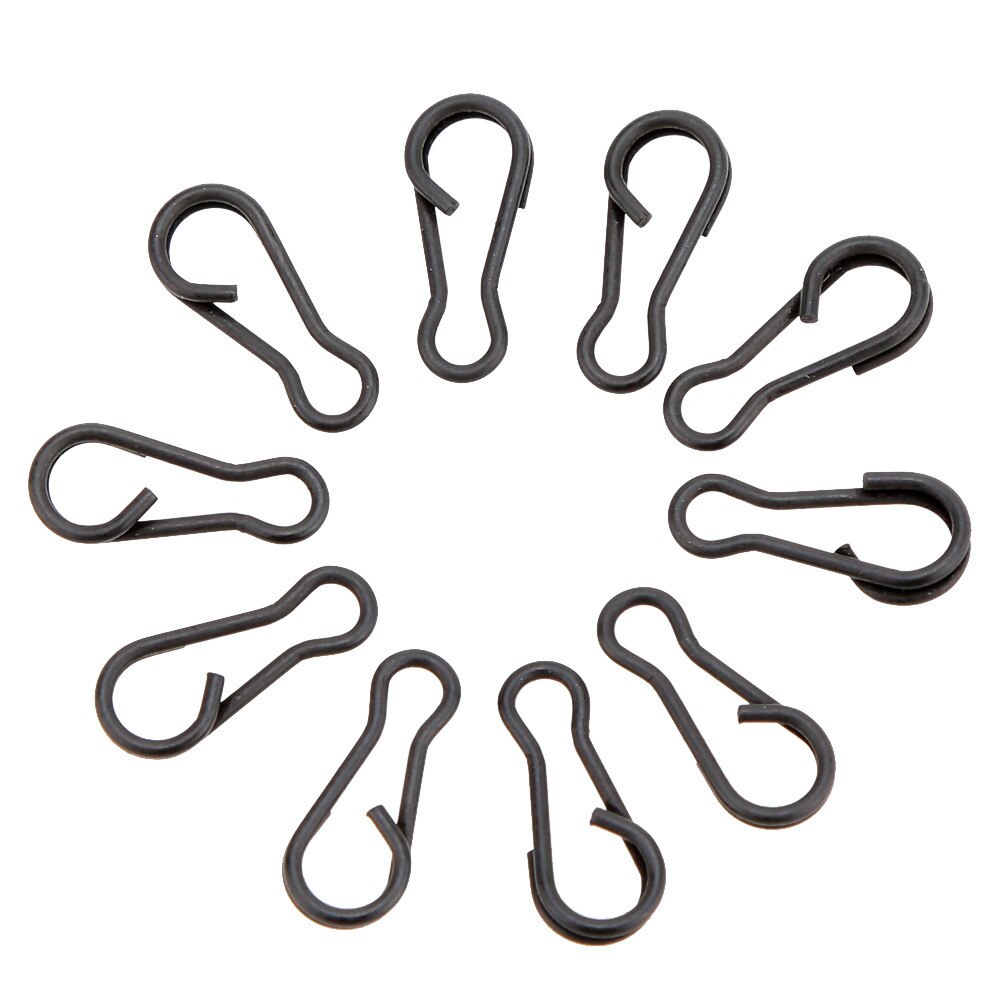 10 unids/lote de aparejos de pesca de carpa de acero inoxidable, Conector de señuelo de presión, Conector de emerillones de pesca, accesorios de aparejos nuevos: Default Title