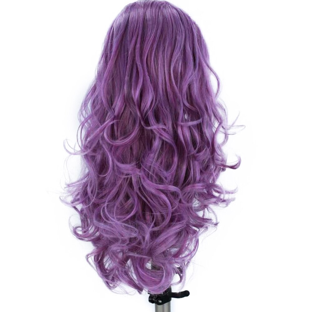 QUINLUX WIGS Synthetic Hair Purple Wavy Lace Front Wigs For Women Cosplay Costume Hair Artist Makeup Beauty Wig Heat Fiber Hair
