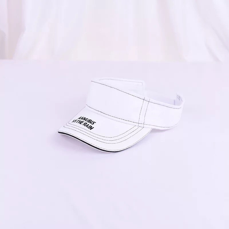 Style classique vide haut pare-soleil chapeau dessin animé été chapeau couleurs pures dossier décoration UV Protection chapeau pour garçon et fille: white