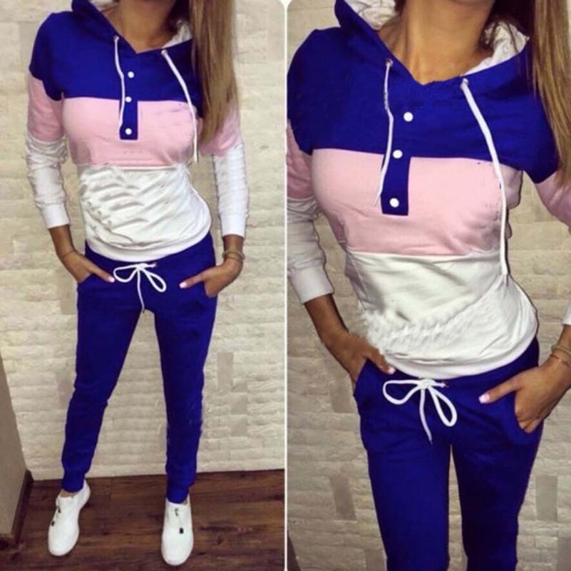 Suit Set Women Tracksuit Two-piece Sport Style Outfit Jogging Sweatshirt Fitness Lounge Sportwear