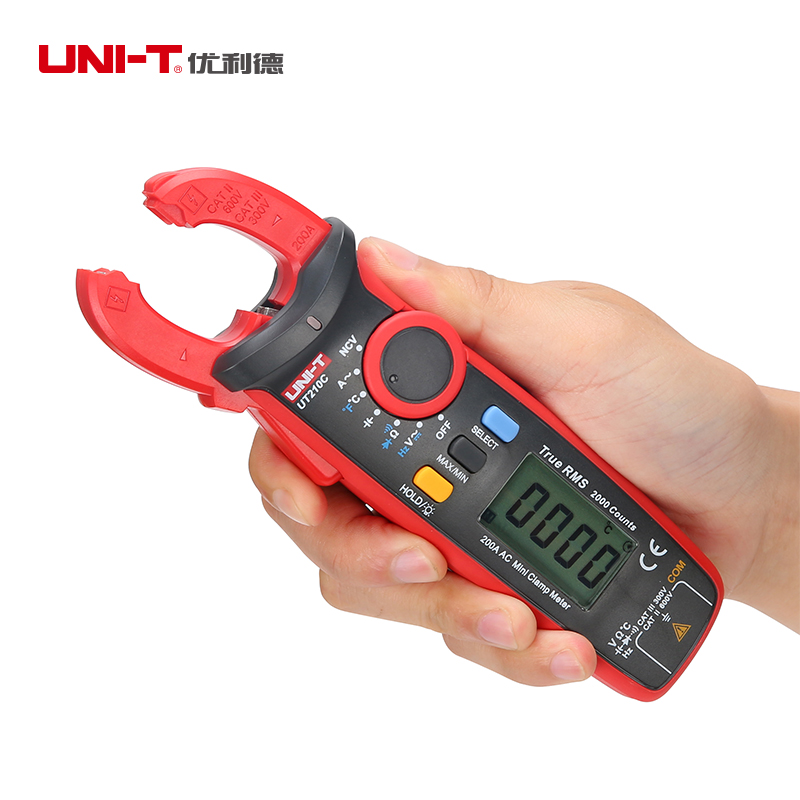 Uni-t  ut210e true rms digital klämma  ut210a/ b/c/d/e ac/dc ström/spänning automatisk räckvidd kondensator kontaktfri multimeter