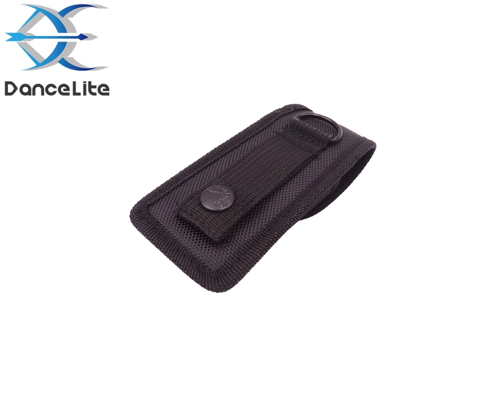 Funda negra de nailon para linterna, funda con cinturón para Mini linterna LED, 12,5 cm x 3,5 cm, 1 unidad