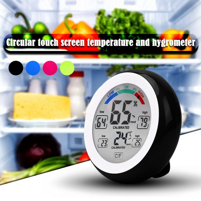 Wireless Electronic Temperature Humidity Meter Digital LCD Display Indoor Thermometer Hygrometer Round Weather Station Tester