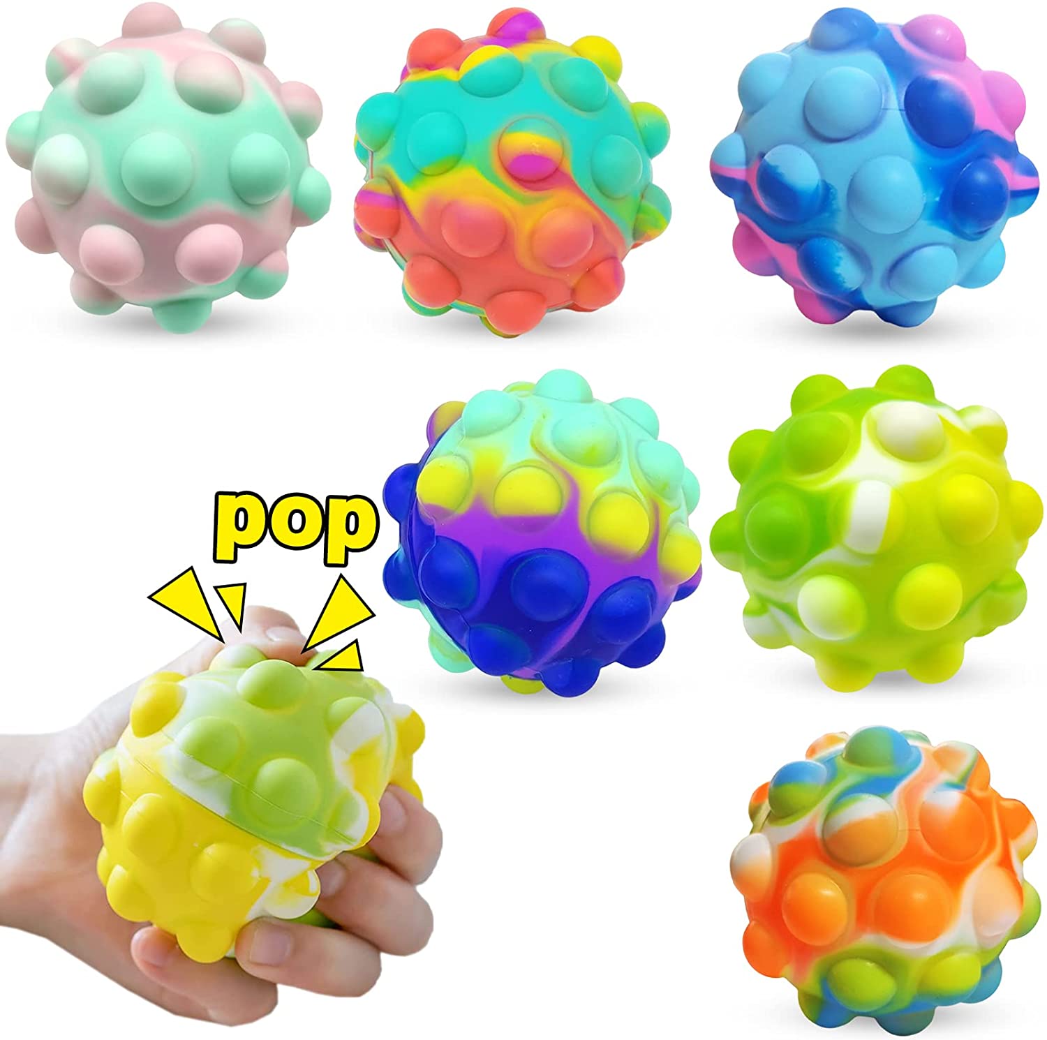 3D Zintuiglijke Ballen Fidget Speelgoed Pop Stress Push Bubble Poppers Voor Zijn Autisme Stress Fruit Ananas