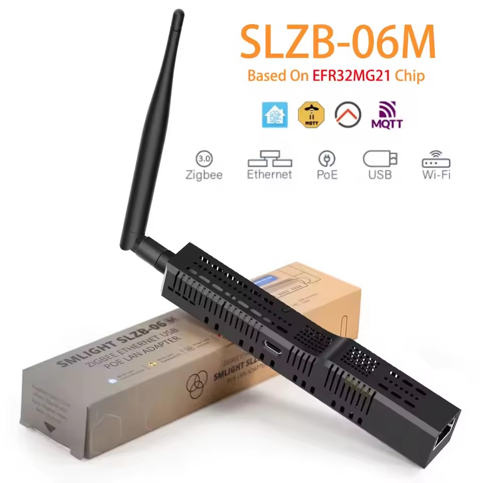 SMLIGHT SLZB-06 – Ein Zigbee 3.0-zu-Ethernet-, USB- und WLAN-Adapter mit PoE-Unterstützung, funktioniert mit Zigbee2MQTT, ZHA, Home Assistant: Blau