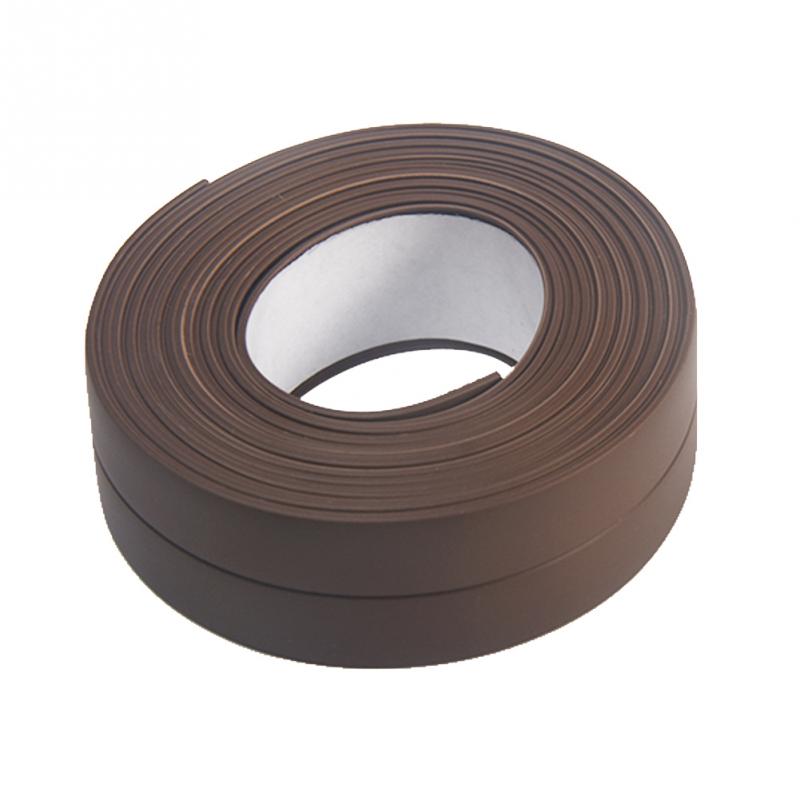 DIY Wall Corner Line Sticker Ceramic Sticker PVC Waterproof Kitchen Tape Bathroom Accessories Self Adhesive seam Stickers: brown / 2.2cm x 3.2m
