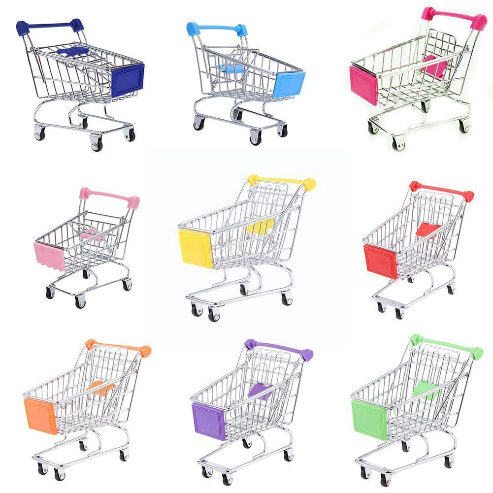 Mini carrito de compras bonito para niños, carrito de almacenamiento para supermercado, para niños, juguete para niños, decoración para el hogar, oficina, K2w0,
