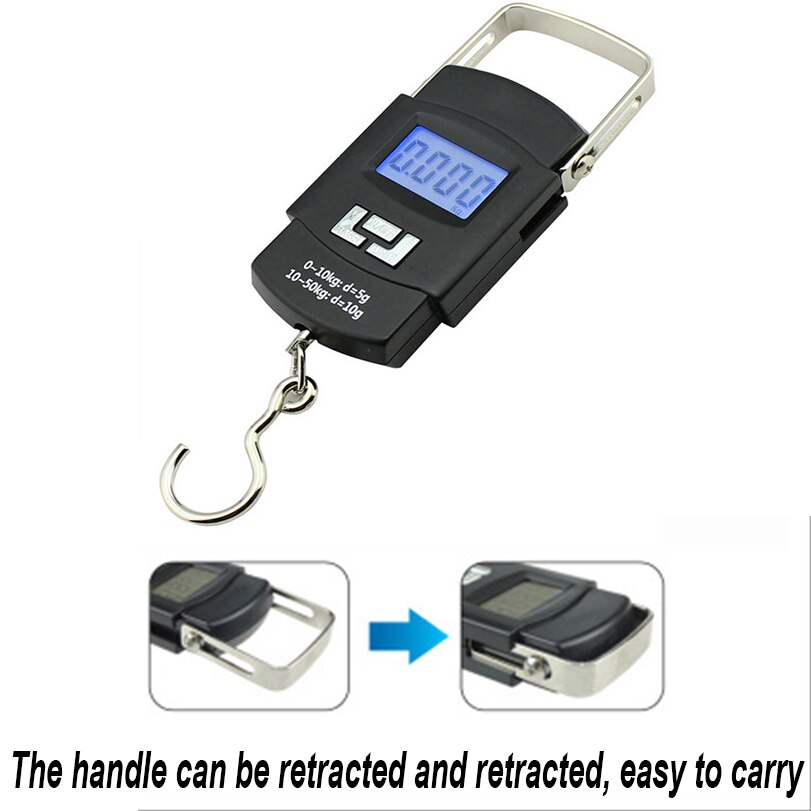 BOBI 50KG 10g Electronic Portable Digital Scale Hanging Hook Fishing Travel Double Precision Luggage Weight Scale Balance Scales