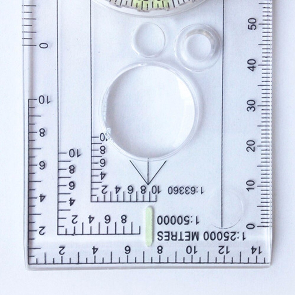Drawing Scale Compass Folding Map Ruler Buckle Car Camping Hiking Pointing Guide Portable Handheld Compass #273325
