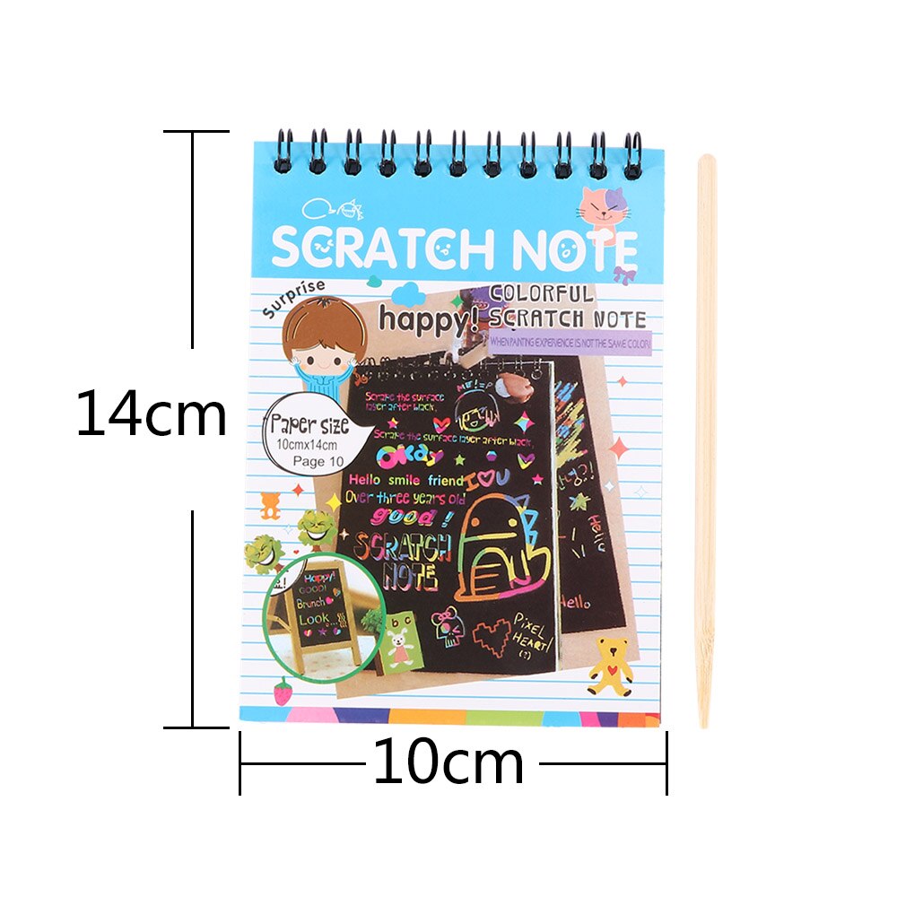 Scratch Note Schwarz Karton DIY Graffiti Malerei Kawaii Schreibwaren Kreative Ring Notebook für Kid Mädchen Zeichnung Schule Liefert