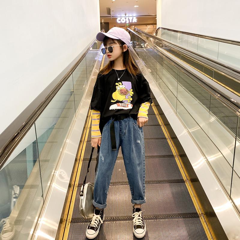 2020 New Spring Baby Girls Jeans pantaloni autunnali Denim Girls Clothes bambini Long Cowboy Cotton pantaloni per bambini abbigliamento per adolescenti W187