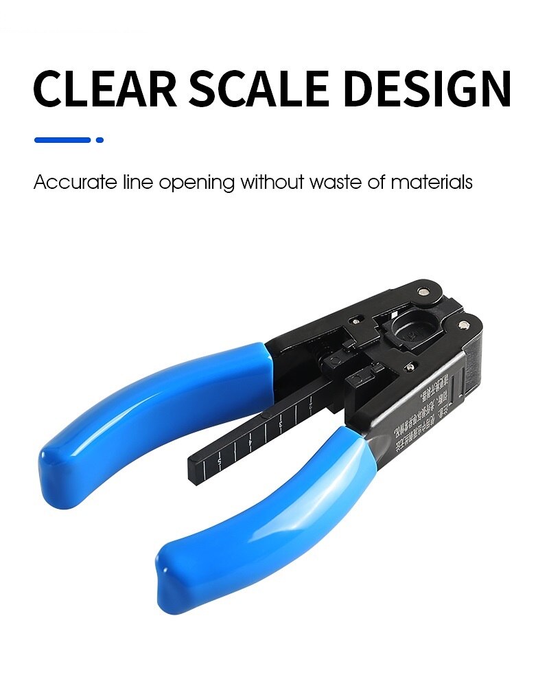 5G Leather Cable Stripper Pliers FTTH Optical Fiber Stripping Tool 2.1*1.6mm Photoelectric Composite Cable Wire Stripper