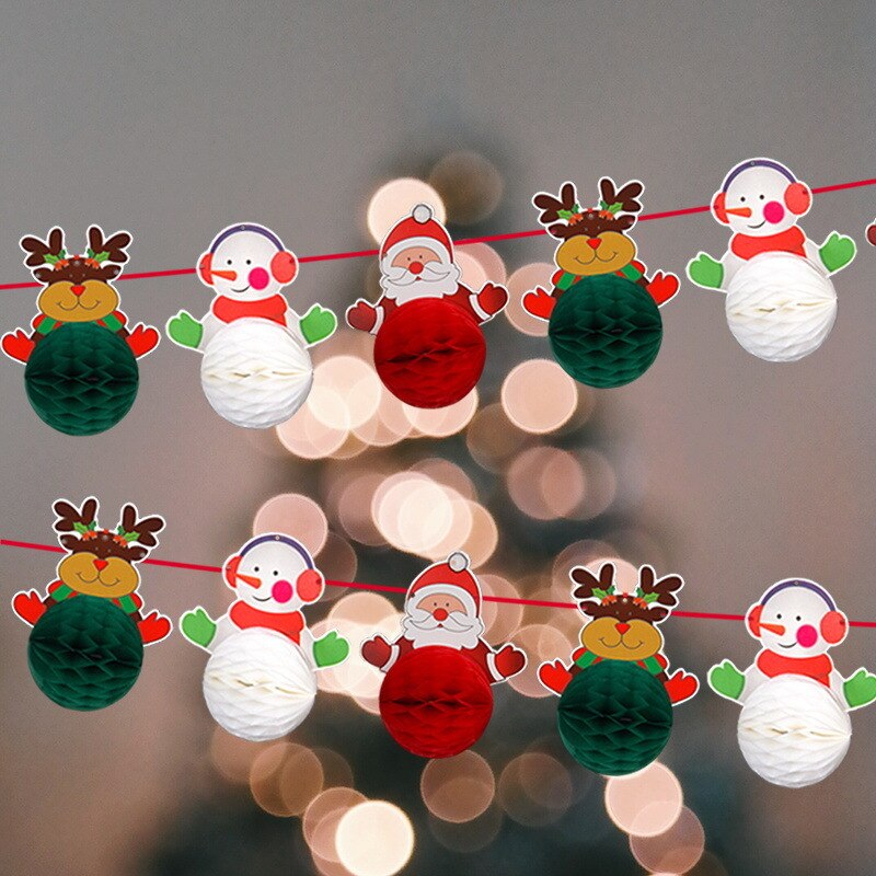 Kerstversiering site decoratieve papieren beugel kerstproduct kerstman sneeuwpop papieren bal latte art