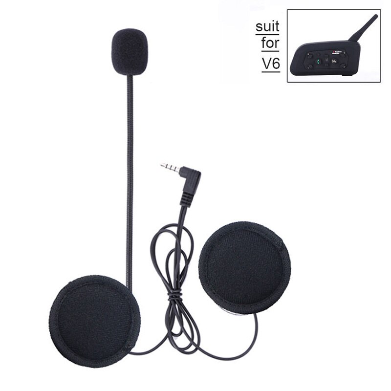 1pc bluetooth hjälm headset mikrofon högtalare intercom bt  v6 1200m hållbart universellt tillbehör för motorcykel