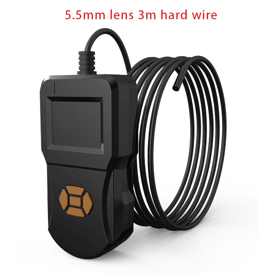 IP67 Waterproof Endoscope HD 2.4 Inch Screen Camera Digital Detection Endoscope Handheld Endoscopes With Adjustable Led Lights: Black A