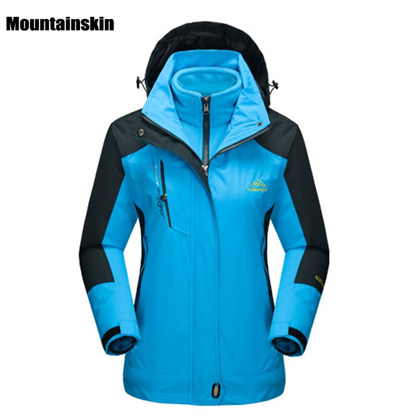Bergsskinn dam vinter 2 delar softshell fleecejackor utomhussport vattentät termisk vandring skidåkning damrockar  rw015