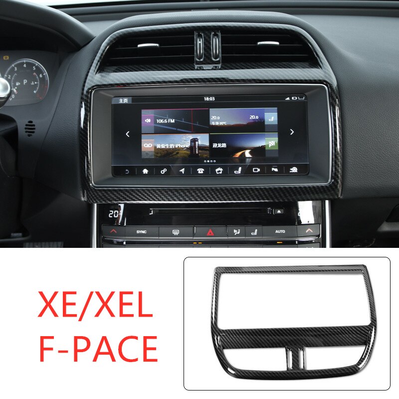 Bil dashboard klistermærke center panel modifikation tilbehør til jaguar f-tempo xe xf xel xfl indretning dekoration bil styling: B-carbon stil