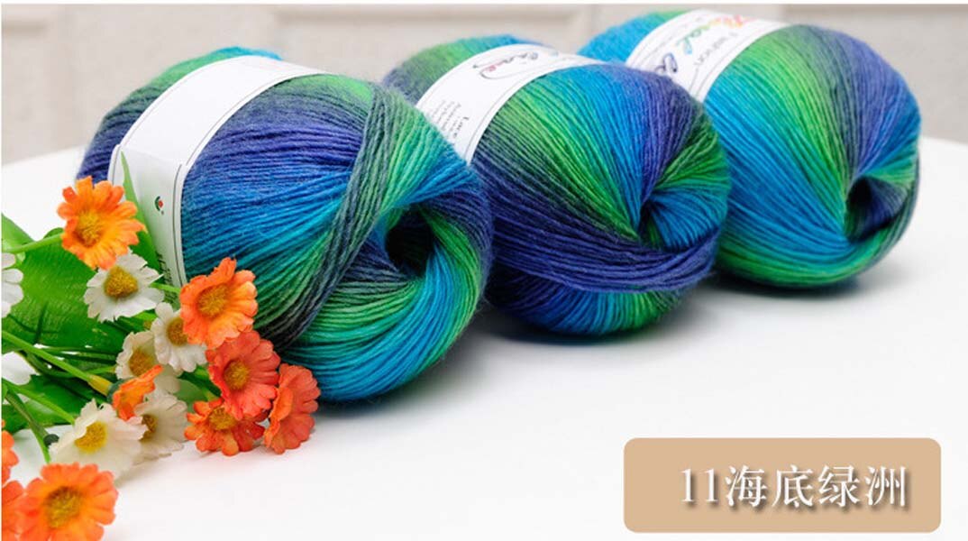 Regnbue 100g bolde garn baby strikning super blød uld tråd chunky strikket håndværk bulky hånd sweater hæklet: 11