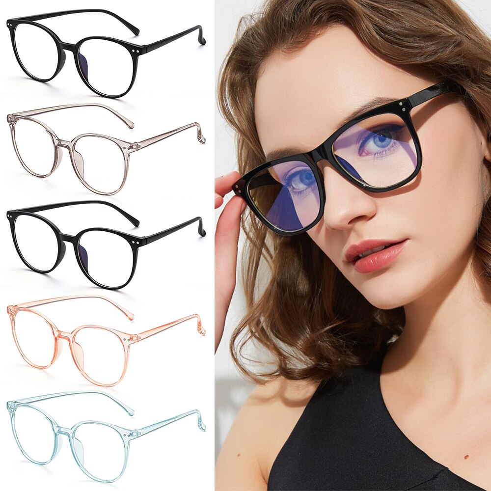 Oversized Computer Glasses Anti Blue Light Eyeglasses Frame Women Men Vintage Office Blue Blocking Clear Lens Gaming Glasses