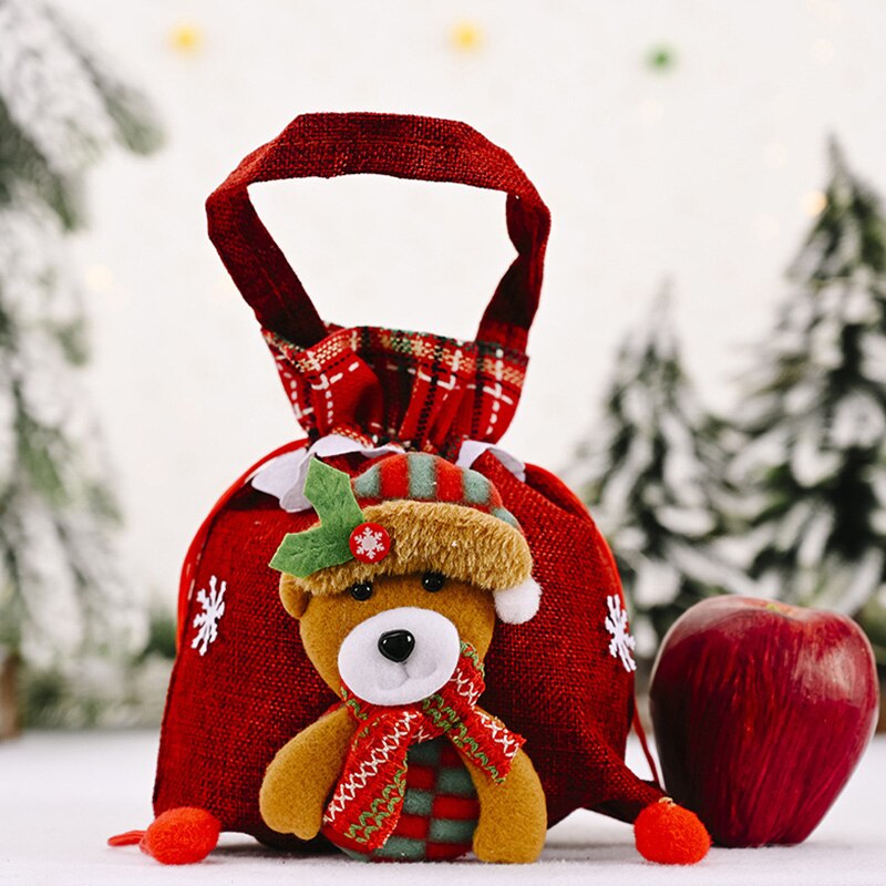 Julepose gammel mand snemand bærer slikpose hjem opbevaring festartikler  tp899