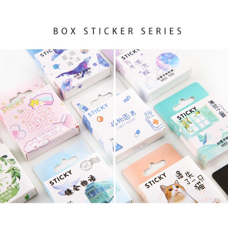 46 Stks/pak Leuke Dieren Kawaii Papier Stickers Groene Veld Dagboek Diy Scrapbooking Label Sticker Briefpapier