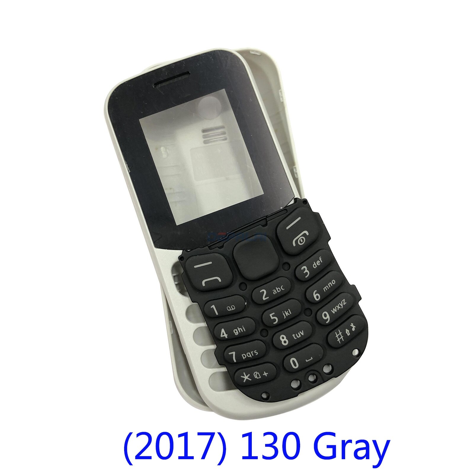 Pour Nokia 130 TA-1017 130 DS RM-1035 Rm1122 boîtier complet de téléphone portable: (2017) 130 Gray