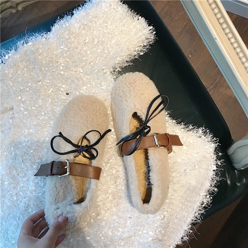 Tout-Match mocassin chaussures femmes mocassins fourrure décontracté femme baskets femmes talons bout rond bouche peu profonde automne mocassins hiver