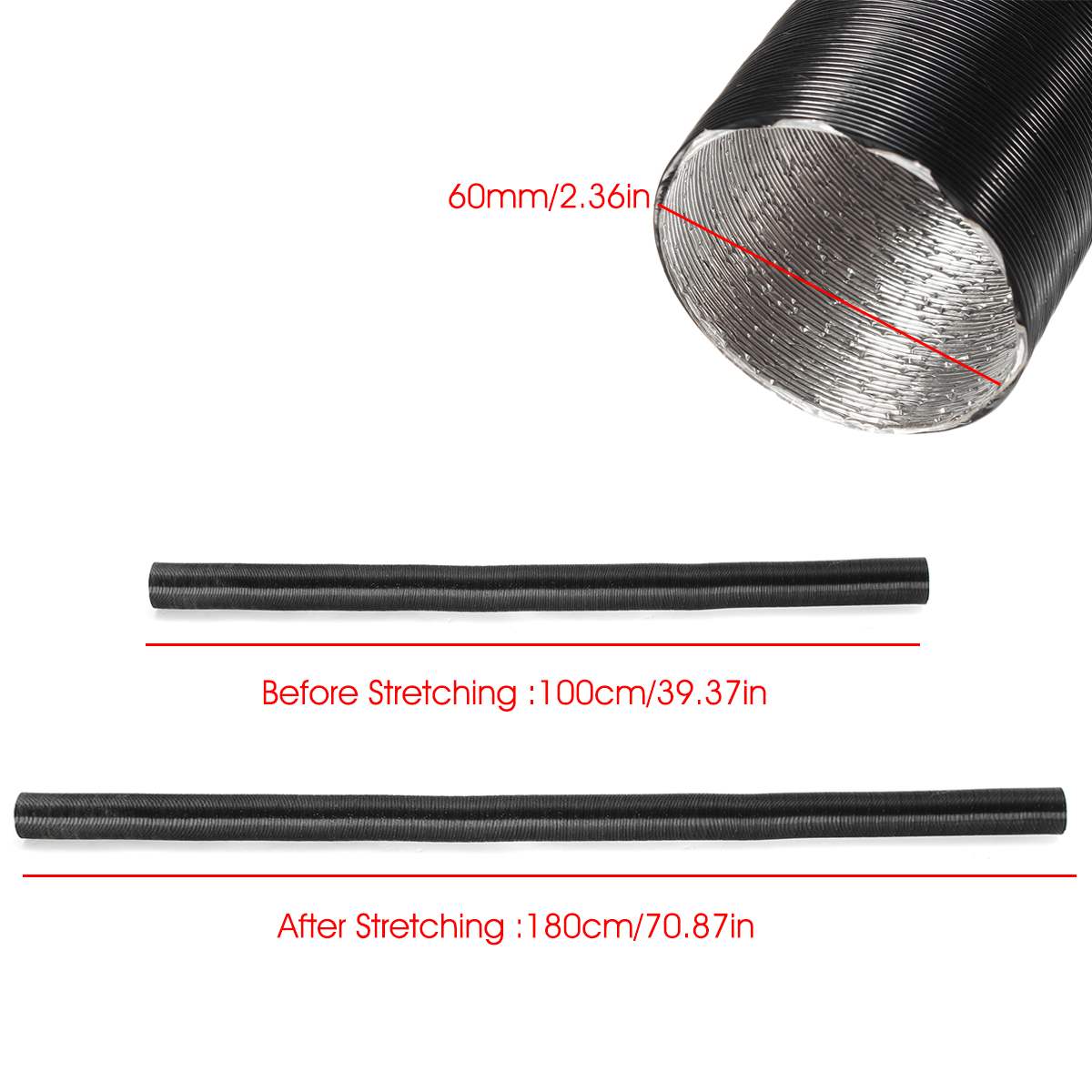 60mm Air Heater Duct Pipe Hose Line For Diesel Parking Heater Air Pipe Tube for Eberspacher Propex