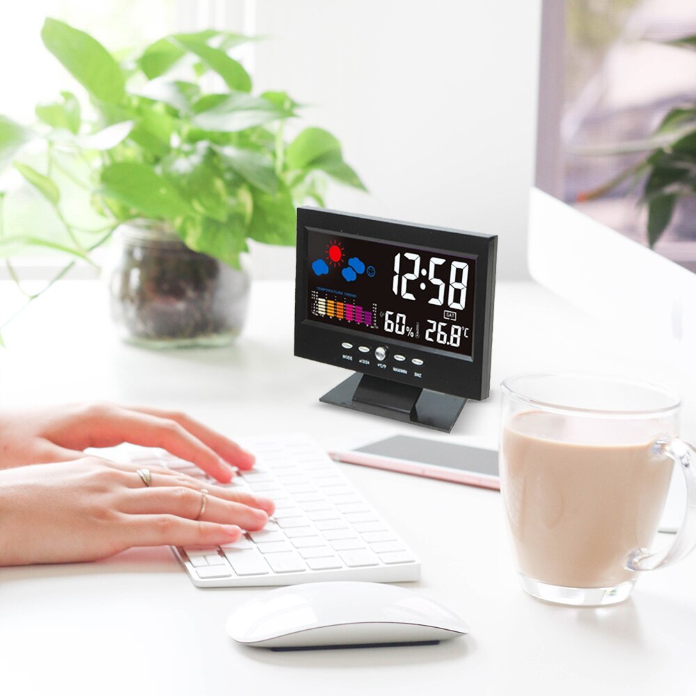 Multi-function Large Screen Alarm Clock Calendar Alarms LED With Backlight Weather Digital Display Desktop Clock