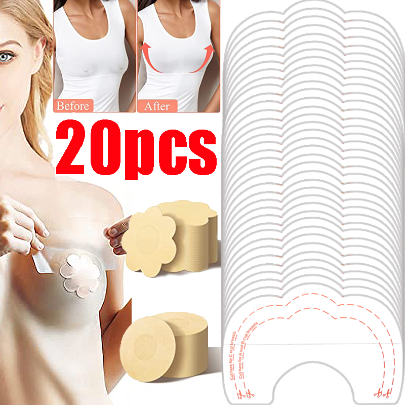 Doorzichtige tape Sticker Borsttrekband Doorzichtig zelfklevend Strapless BH Borstpatch Wegwerp Lifting Naadloos Onzichtbaar ondergoed