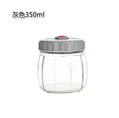 Organizador de dulces en frascos de vidrio herméticos y sellados al vacío, latas de refrigerio, recipiente de vidrio para granos, botellas para almacenar frutas secas con tapa: Gris oscuro