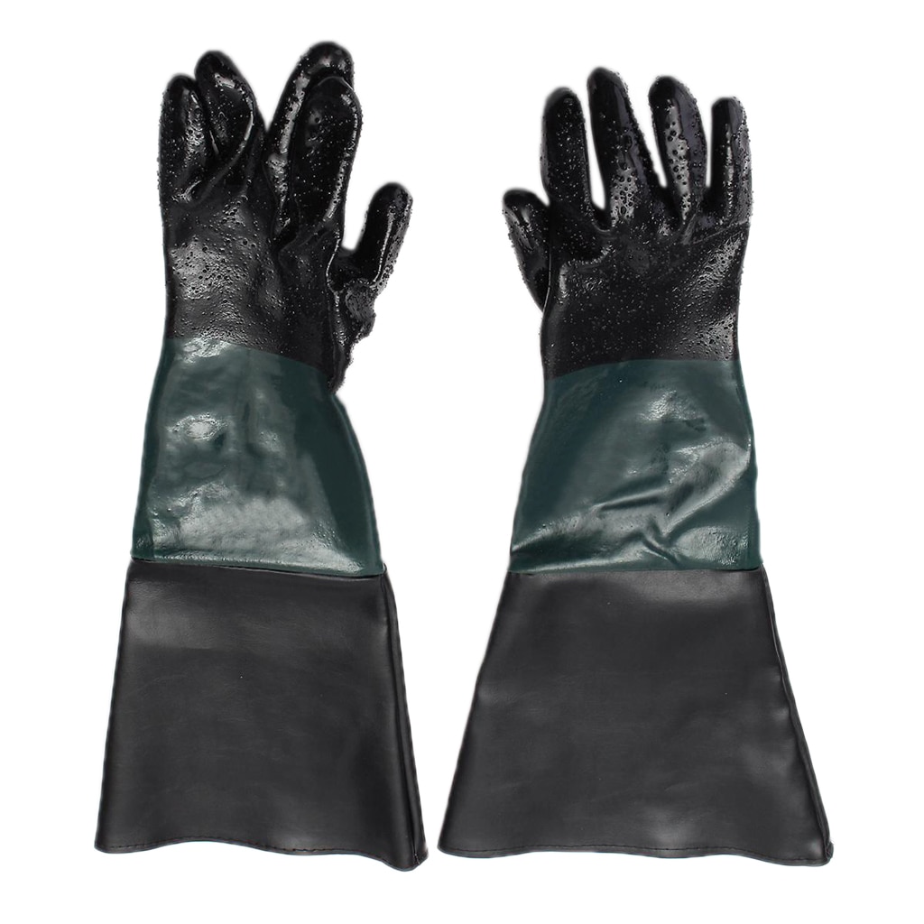 1 Paar Zware Zandstralen Handschoenen Voor Sandblaster Zandstralen Kast 60 Cm