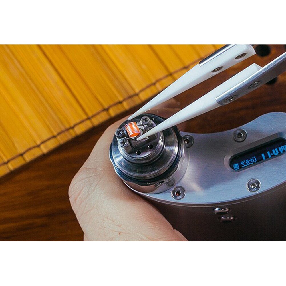 Precisie Keramische Pincet Hittebestendig Pincet Voor Knijpen Coils (Zilver En Wit)