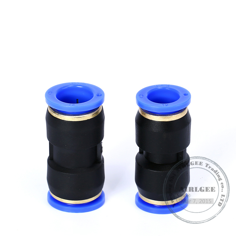 5Pcs/lots 2 Way Pneumatic Quick fittings PU 4 6 8 10 12 14 16mm Straight Push In Connectors Air Tube joint Coupler