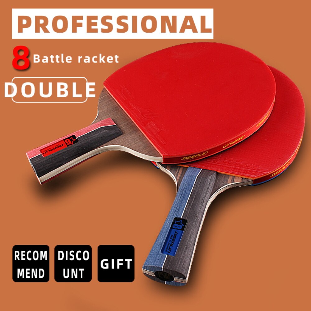 Ping Pong Rackets Short Long Handle Carbon Blade Rubber With Double Face Pimples In Tennis Table Racket With Case