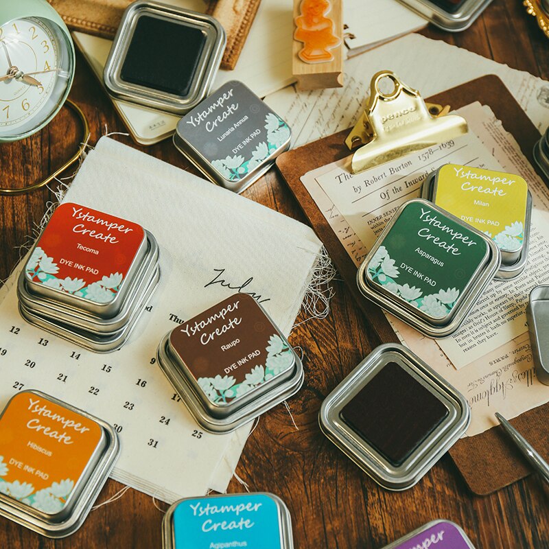 Stamp Ink Pads for Rubber Stamps Waterproof Pads for Acid-Free Non-Toxic Card Making Wood Fabric and Paper